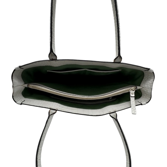 Kate Spade New York Vintage Quinn Carlsbad Oyster Leather Croc-Embossed Tote - Picture 8 of 16